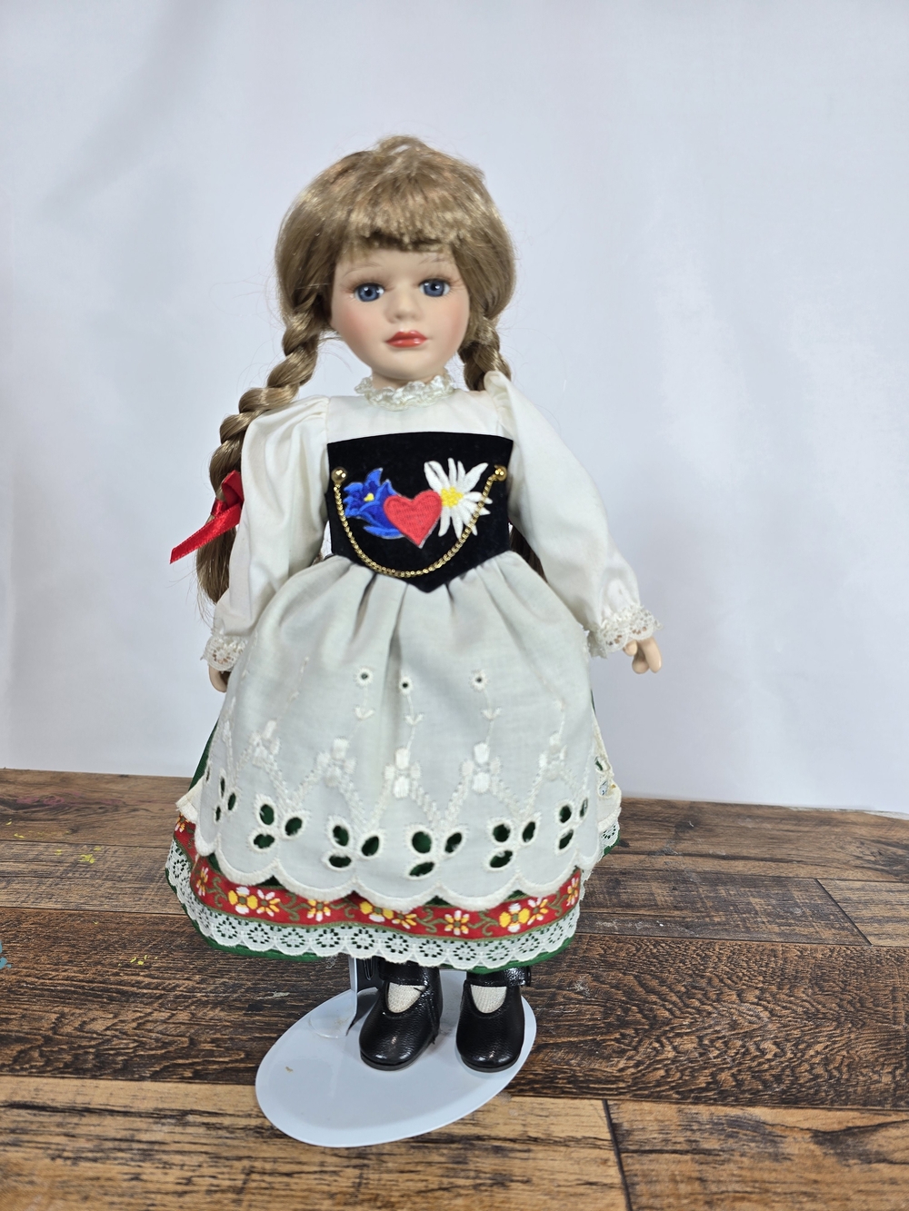 vintage Schneider Folklore Swedish Girl porcelain doll.